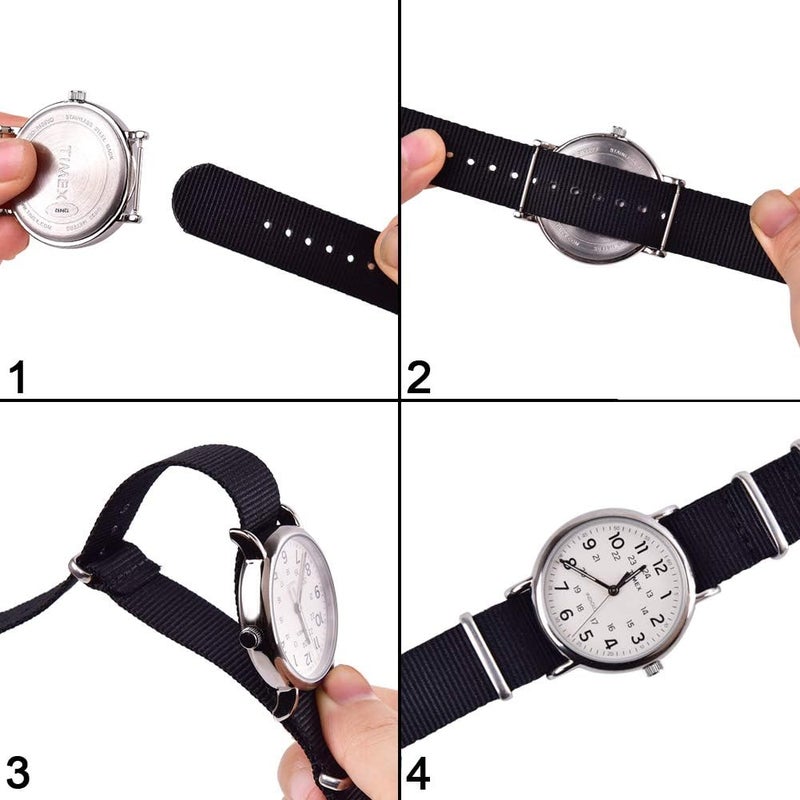 Ritche Christmas Gift 18mm Nylon Straps Nylon Watch Bands Compatible with Seiko Watch for Men Women (4 Packs), White Elephant Gifts, Stocking Stuffers for Men - Image 5